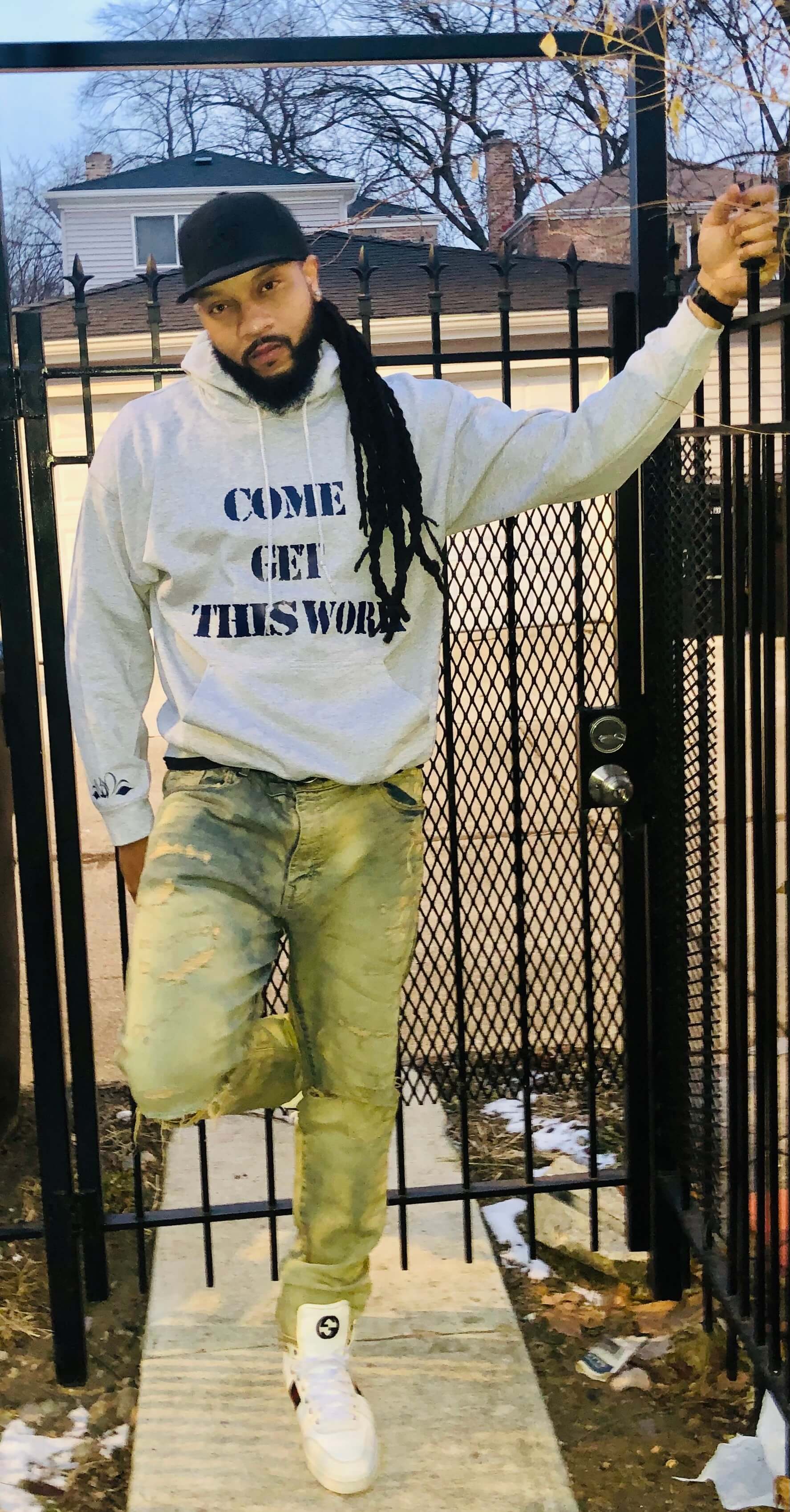 Men Grey Come Get This Work Hoodie